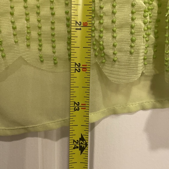 ALTAR’D STATE - tank: beaded sheer green toned w button down rear - L - Picture 7 of 16